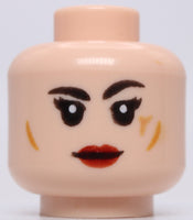 Lego Star Wars Head Dual Sided Female Black Eyebrows Red Lips Scars Fennec