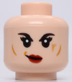 Lego Star Wars Head Dual Sided Female Black Eyebrows Red Lips Scars Fennec