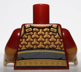 Lego Dark Red Torso Armor with Gold Trim Green Circle and Buckle Pattern