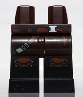 Lego Dark Brown Hips Legs Black Boots Belt Strap Silver Buckles Knee Pads