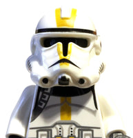 Lego Star Wars Clone Trooper Star Corps Minifig Yellow Stripe with Blaster