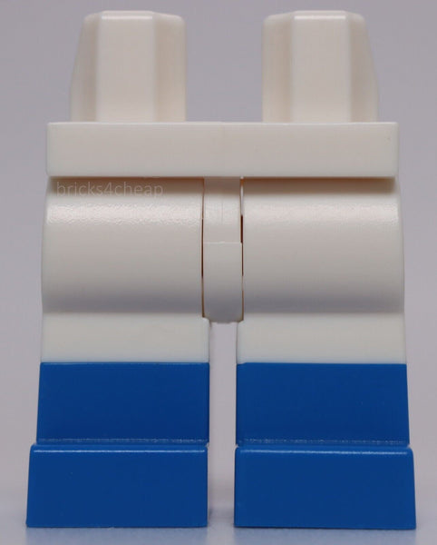 Lego White Minifig Legs with Blue Boots