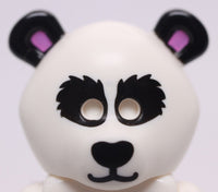 Lego White Panda Bear Costume Mask with Dark Pink Ears
