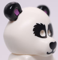 Lego White Panda Bear Costume Mask with Dark Pink Ears