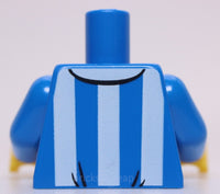 Lego Blue Minifig Torso Red Bow Tie White Stripes