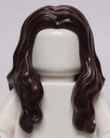 Lego Dark Brown Minifig Hair Long Wavy with Center Part