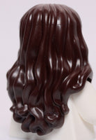 Lego Dark Brown Minifig Hair Long Wavy with Center Part