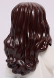 Lego Dark Brown Minifig Hair Long Wavy with Center Part