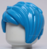 Lego Dark Azure Hair Female Short Tousled with Side Part
