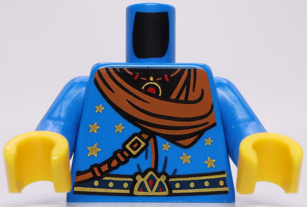 Lego Castle Blue Wizard Torso Belt Scarf Star and Moon Pattern