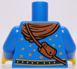 Lego Castle Blue Wizard Torso Belt Scarf Star and Moon Pattern