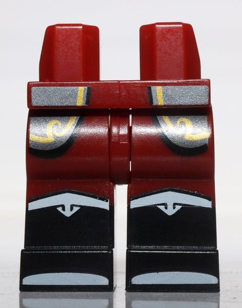 Lego Dark Red Hips Legs Black Boots Pearl Dark Gray Coattails with Gold Trim