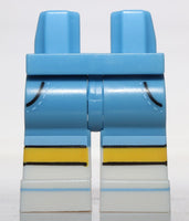 Lego Medium Blue Hips Legs White Boots Black Pocket Lines Yellow Knees