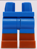 Lego Blue Minifig Hips and Legs with Dark Orange Boots Pattern