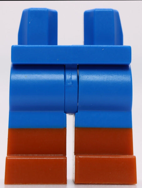 Lego Blue Minifig Hips and Legs with Dark Orange Boots Pattern