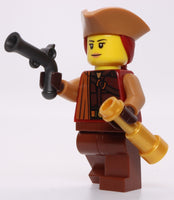 Lego Pirate Female First Mate Minifig with Musket Flintlock Telescope