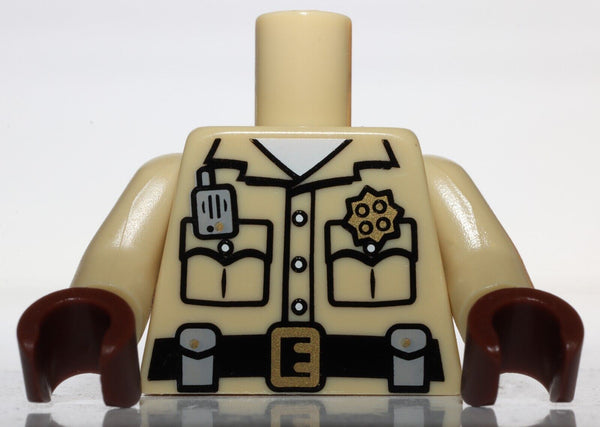 Lego Minifig Torso Shirt Button Down w/ Pockets Radio Badge Belt Pattern