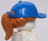 Lego Medium Nougat Minifig Hair Combo Hair Hat Ponytail Blue Ball Cap Paw