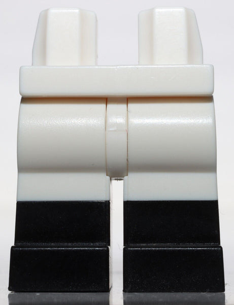 Lego White Minifig Hips and Legs with Black Boots