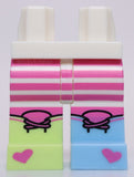 Lego White Hips and Legs with Dark Pink Stripes Ties Hearts Boots