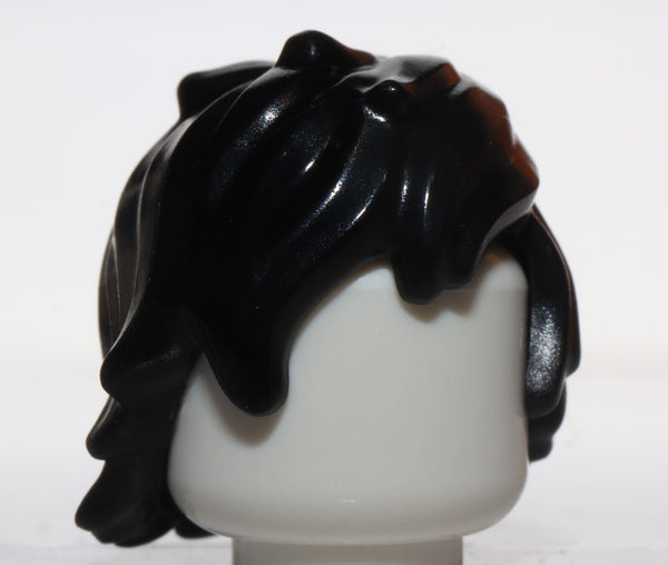 Lego Black Minifig Hair Tousled with Long Bangs
