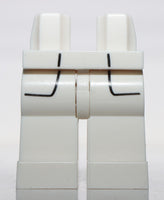 Lego White Hips and Legs with Black Coattail Outlines Pattern