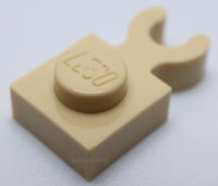 Lego 25x Tan Plate Modified 1 x 1 with Open O Clip Thick Vertical Grip