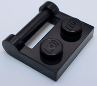 Lego 20x Black Plate Modified 1 x 2 with Handle on Side Closed Ends