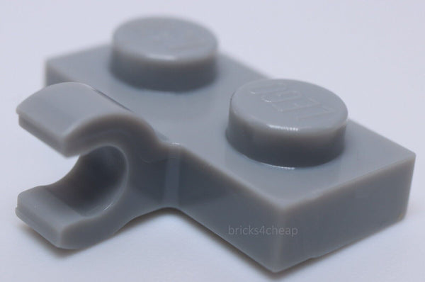 Lego 20x Light Bluish Gray Plate Modified 1 x 2 with Clip Side Horizontal Grip