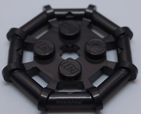 Lego 5x Pearl Dark Gray Plate Modified 2 x 2 with Bar Frame Octagonal Reinforced