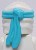 Lego Ninjago White Hood Wrap Type 4 with Molded Medium Azure Headband Pattern
