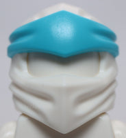 Lego Ninjago White Hood Wrap Type 4 with Molded Medium Azure Headband Pattern