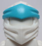 Lego Ninjago White Hood Wrap Type 4 with Molded Medium Azure Headband Pattern