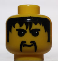 Lego Yellow Head Moustache Fu Manchu Black Hair