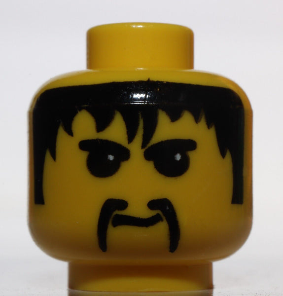 Lego Yellow Head Moustache Fu Manchu Black Hair