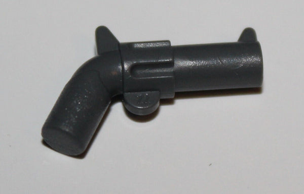 Lego 2x Dark Bluish Gray Pistol Revolver Gun Minifig Weapon