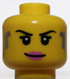 Lego Head Dual Sided Female Digital Eye Glasses Pink Lips Smirk Visor Open