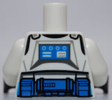 Lego Star Wars White Torso Armor Clone Trooper with Blue 501st Legion Markings
