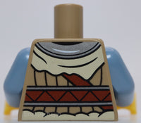 Lego Dark Tan Torso Viking Jacket with Tan Fur Silver Collar and Shoulder Disks