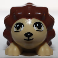 Lego Tan Hedgehog Friends Black Eyes Nose Reddish Brown Spines