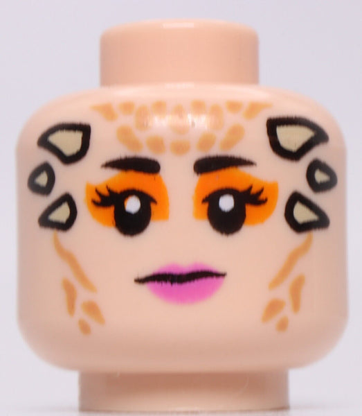 Lego Star Wars Head Dual Sided Female Dark Pink Lips Dark Orange Eyeshadow