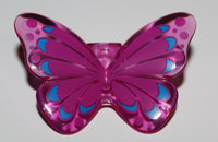 Lego Trans-Dark Pink Minifig, Wings Butterfly with Magenta and Blue Pattern