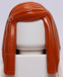 Lego Dark Orange Minifig Hair Female Long Straight with Left Side Part