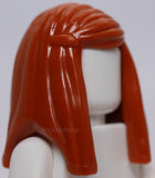 Lego Dark Orange Minifig Hair Female Long Straight with Left Side Part