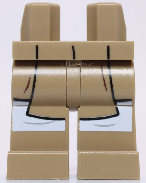 Lego Hips and Legs with SW Jedi Robe with 2 Dark Brown Wrinkles White Leggings