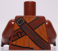 Lego Pirate Reddish Brown Torso Ammo Belt Torn Tank Top