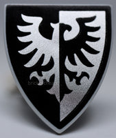Lego Castle Light Bluish Gray Shield Triangular Black and Silver Falcon