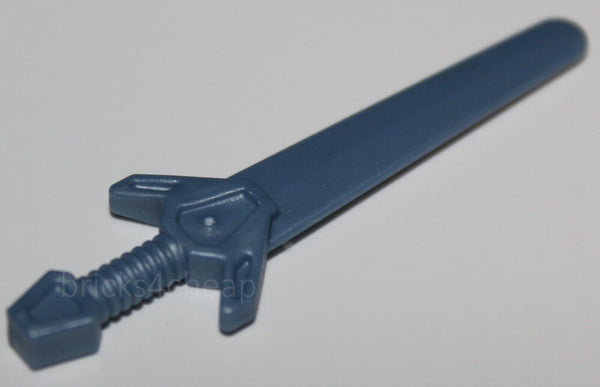 Lego 3x Castle Metal Blue Angular Sword Minifig Weapon