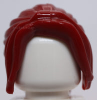 Lego Dark Red Minifig Hair Female Ponytail Long Side Bangs