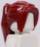 Lego Dark Red Minifig Hair Female Ponytail Long Side Bangs